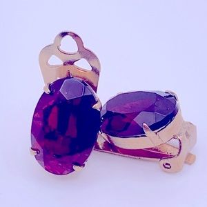 💝 Vintage Ruby Clip On Earrrings